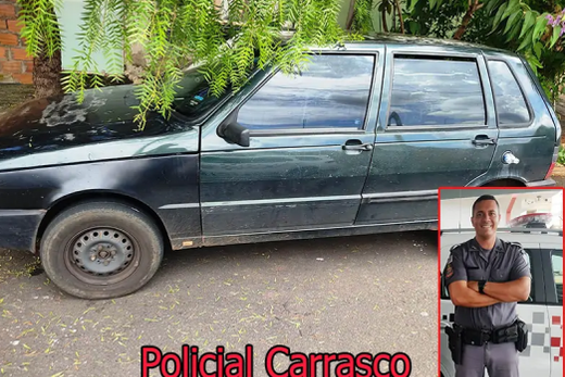 Carro furtado. Veículo estava abandonado no Portal Terra da Saudade