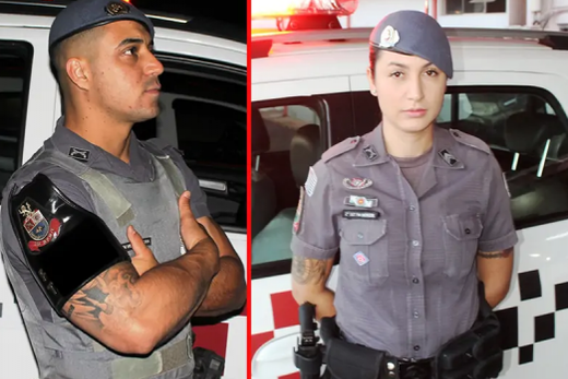 Policiais militares. Dois criminosos foram detidos na madrugada desta terça-feira (31)