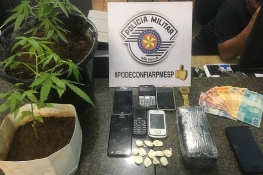 Dois homens são presos com droga e pés de maconha