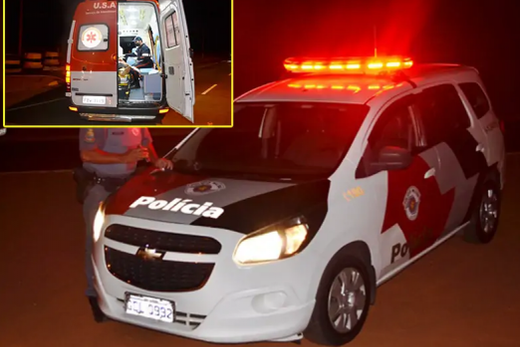 Acidente na Carl Fischer. Polícia Militar registrou ocorrência na noite desta terça-feira (6)