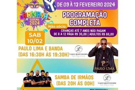 Sorema terá atrações em todos os dias de folia — foto 5 de 6